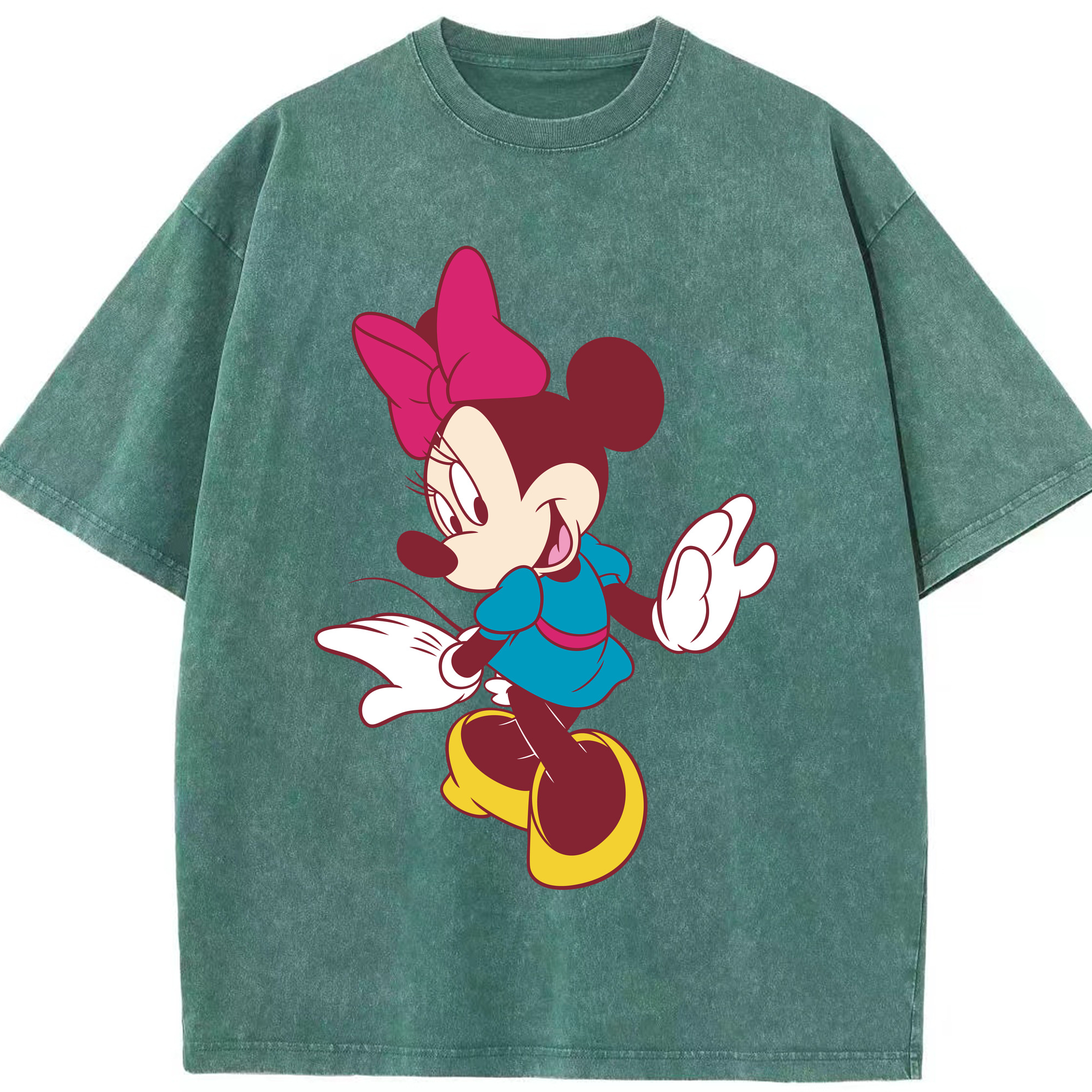 （画像用） ミッキーマウス Mickey Mouse 綿100% ヴィンテージ風 半袖Tシャツ（フロントプリント）